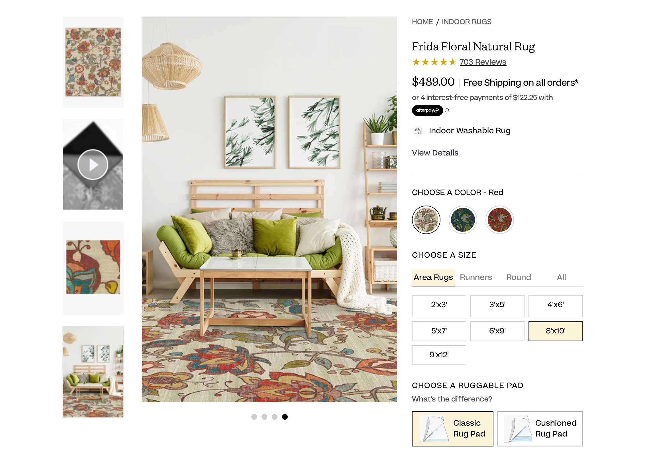 Ruggable's Frida Floral Natural Rug 