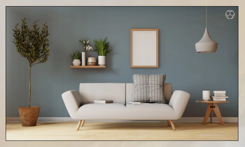 Plants above sofa