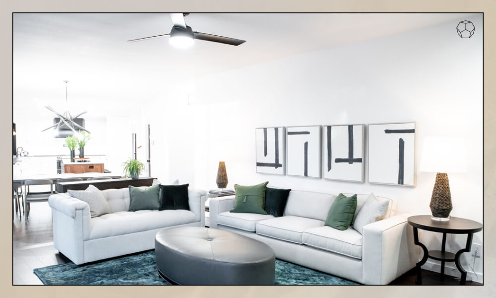 Artwork above sofa
