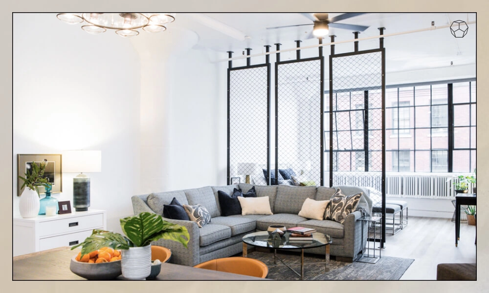 Blank wall above sofa