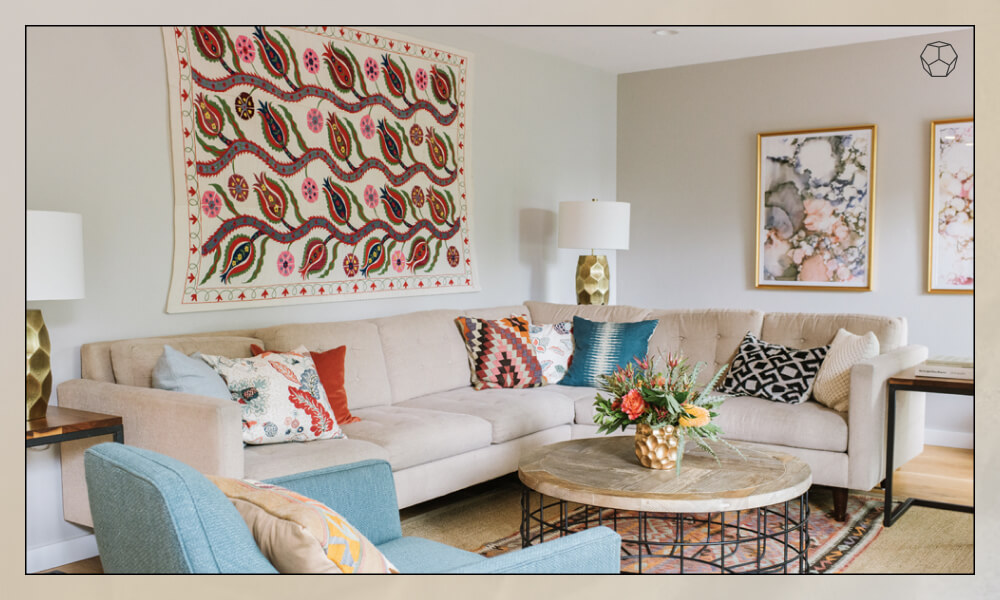 Textile above Sofa