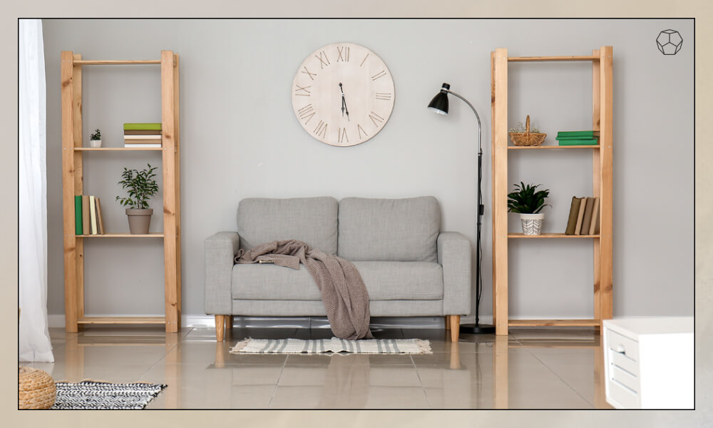Wall Clock above sofa