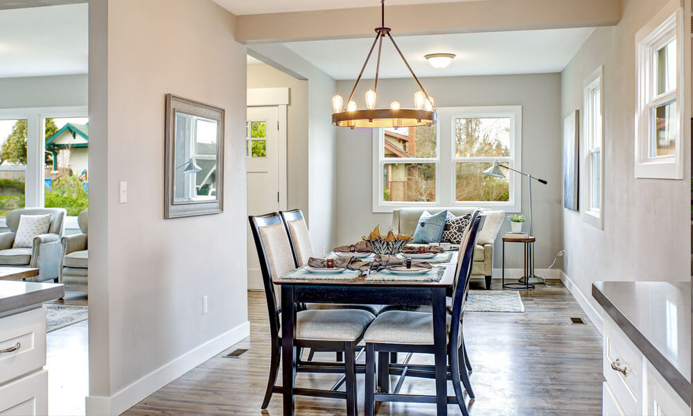 Transitional Style Dining Space