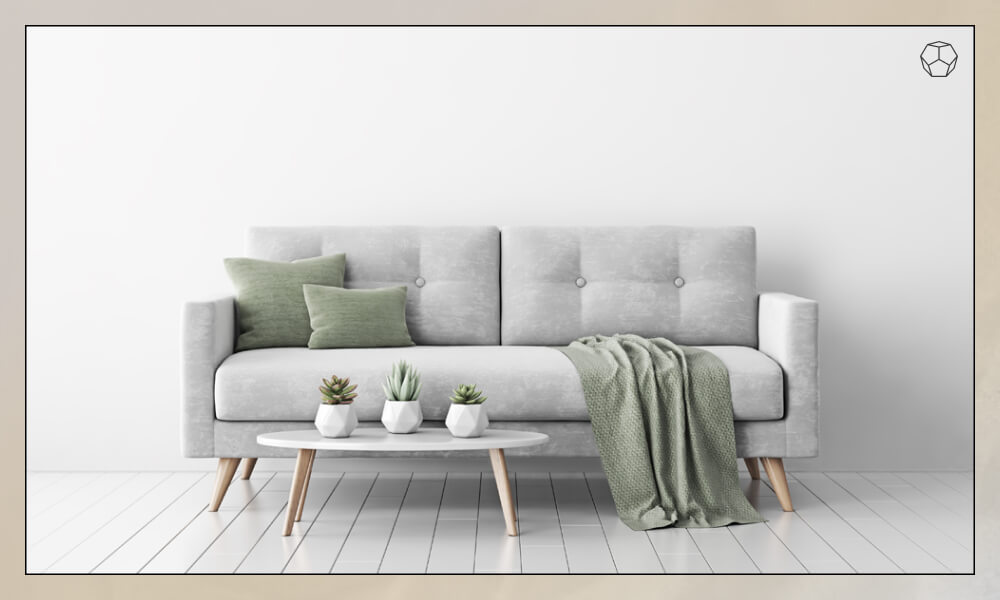 Gray sofa sage green