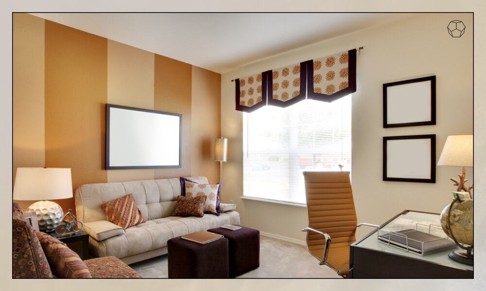 Striped accent wall