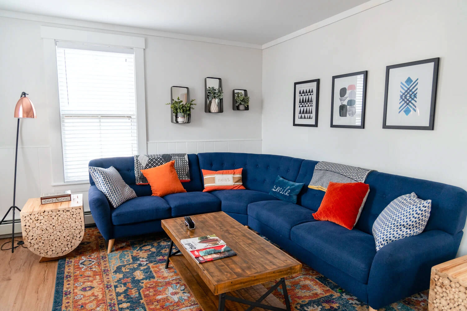 Blue Sofa in Corner
