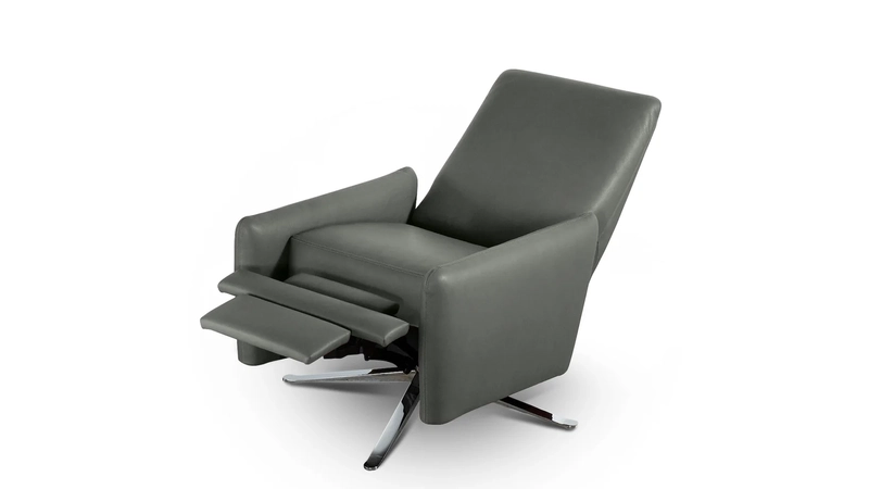 Grey faux leather recliner chair