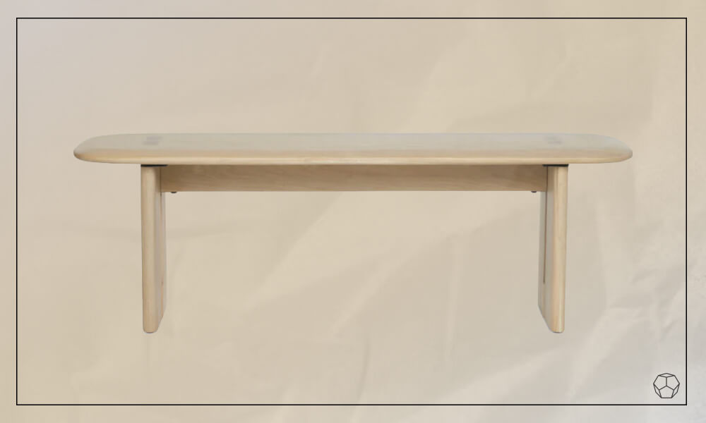 Natural wooden bench