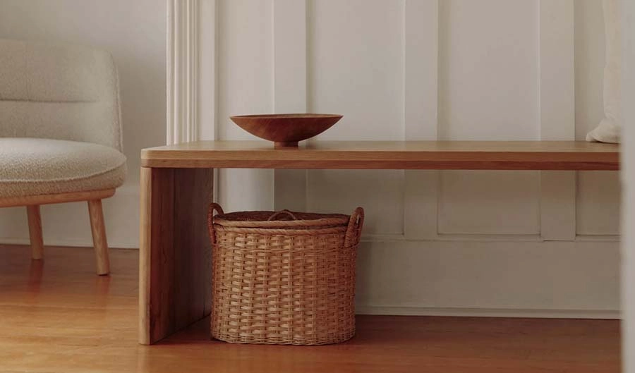 Form Bench in Oak Color