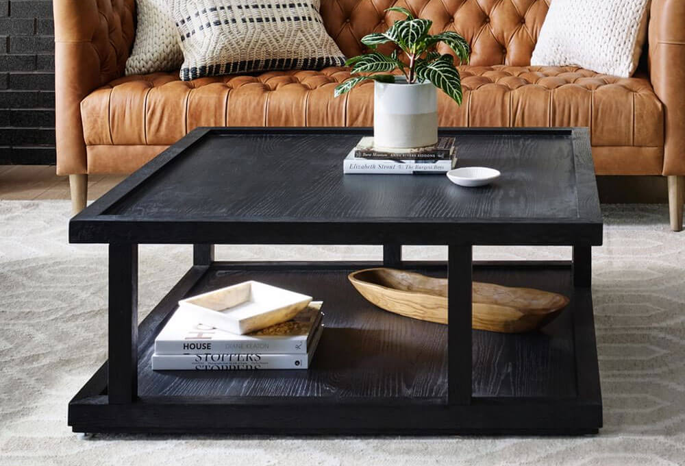 Modern 40" Square Coffee Table