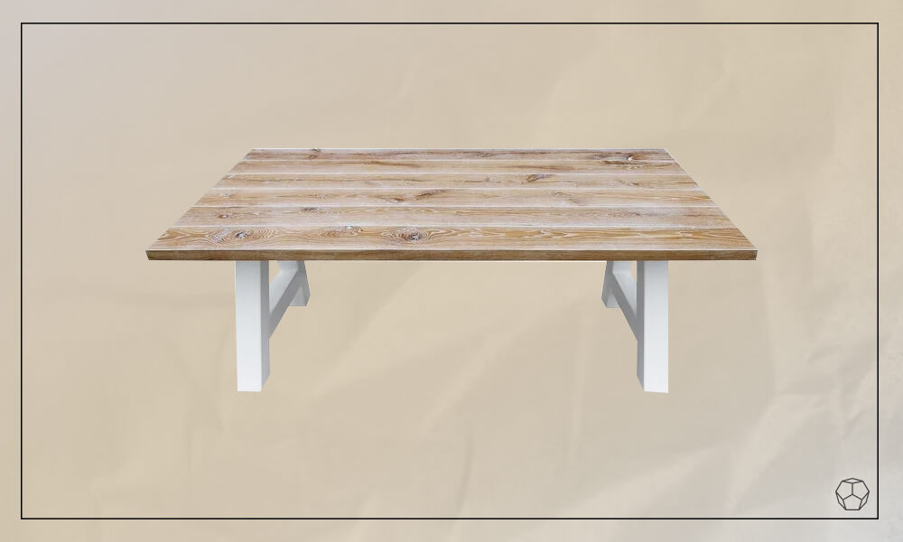 Wood Dining Table - Natural Oak/White