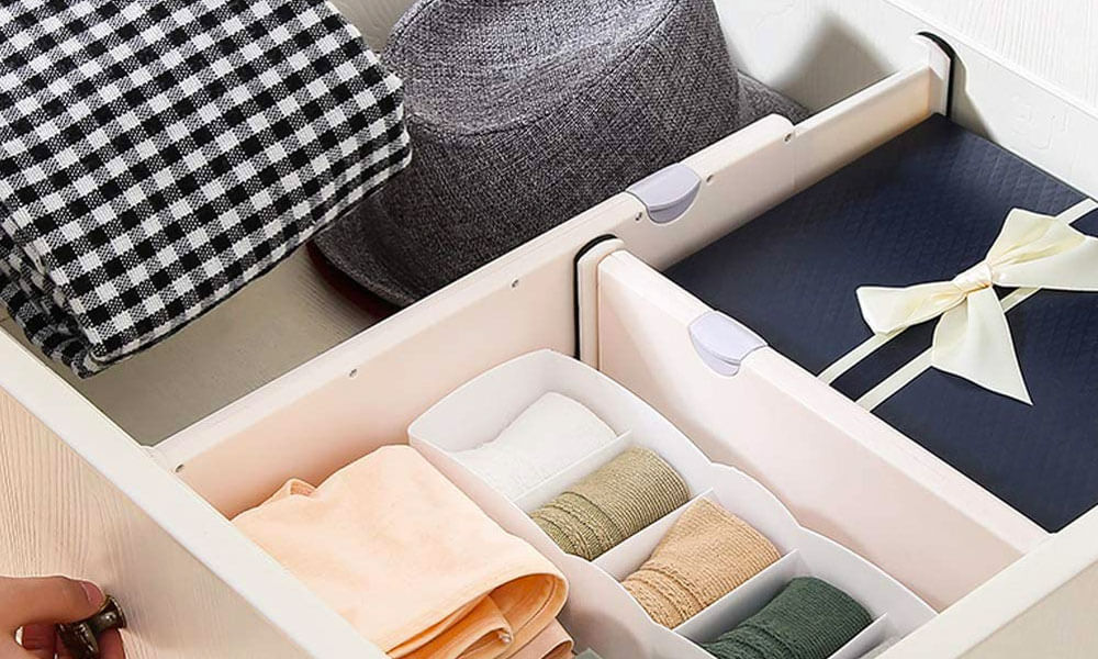 White plastic Drawer Dividers Organizer Pack