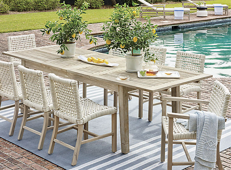 Isola 7-pc. Rectangular Dining Set in Weathered Teak