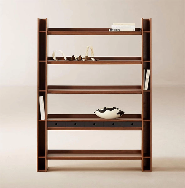 Genova Walnut Modular Shelf by Gianfranco