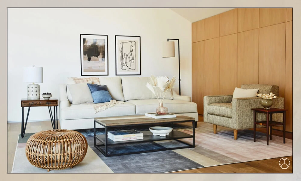 living room with a sofa set and a indoor Area Rug
