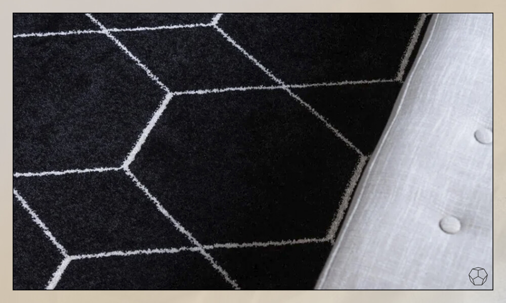 Geometric Area Rug in Black and white