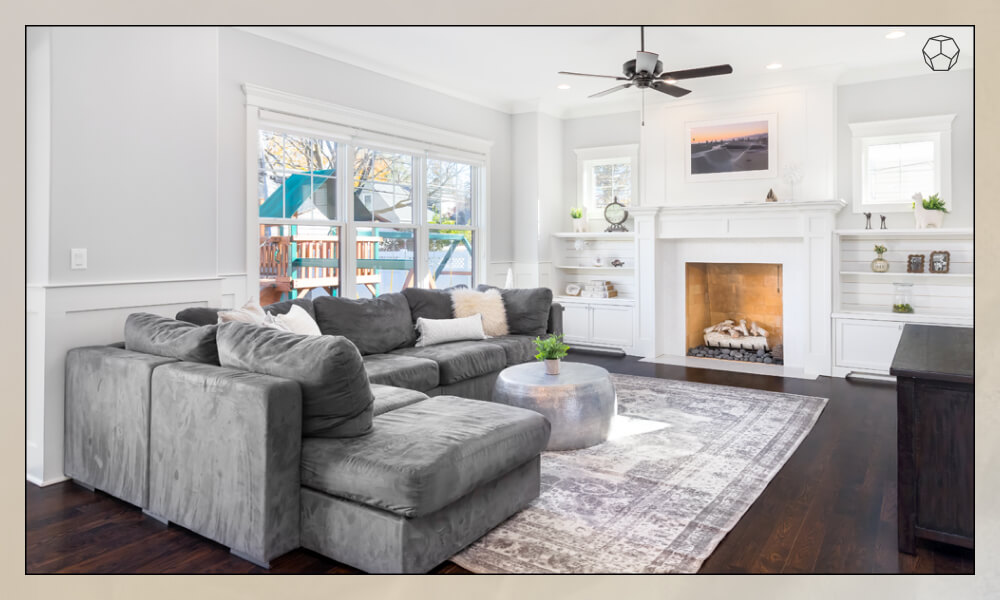 Sectional against a wall