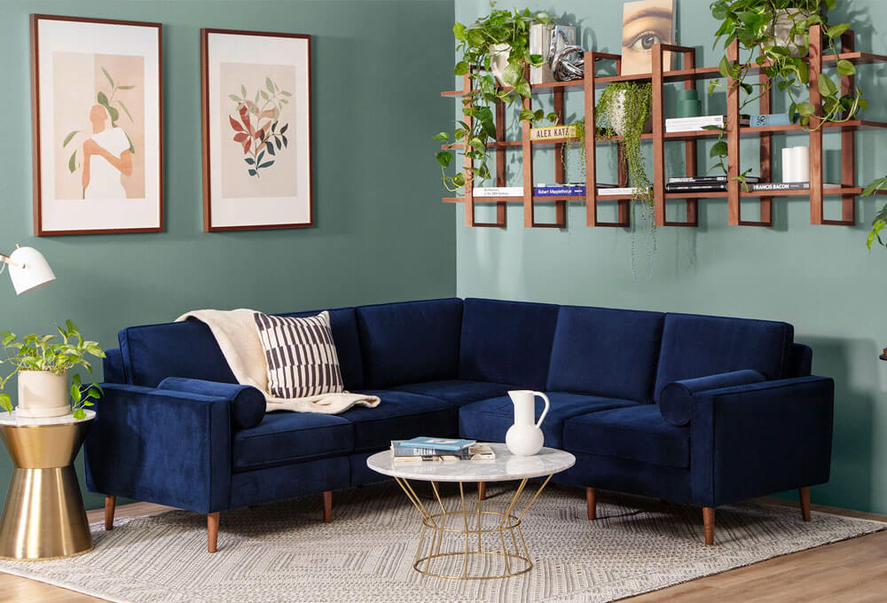 Nomad Velvet 4-Seat Corner Sectional
