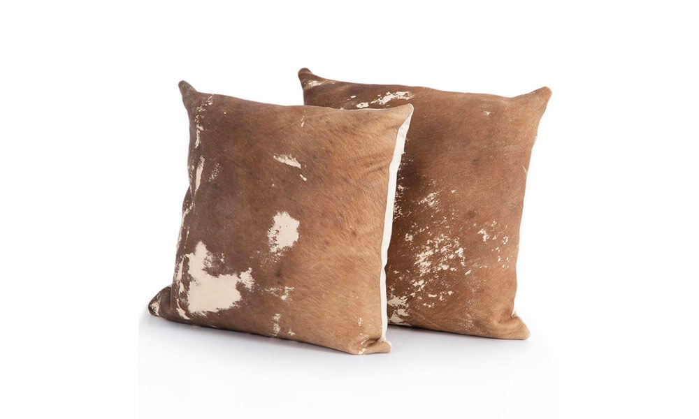 Rustic Leather Decorative Pillow