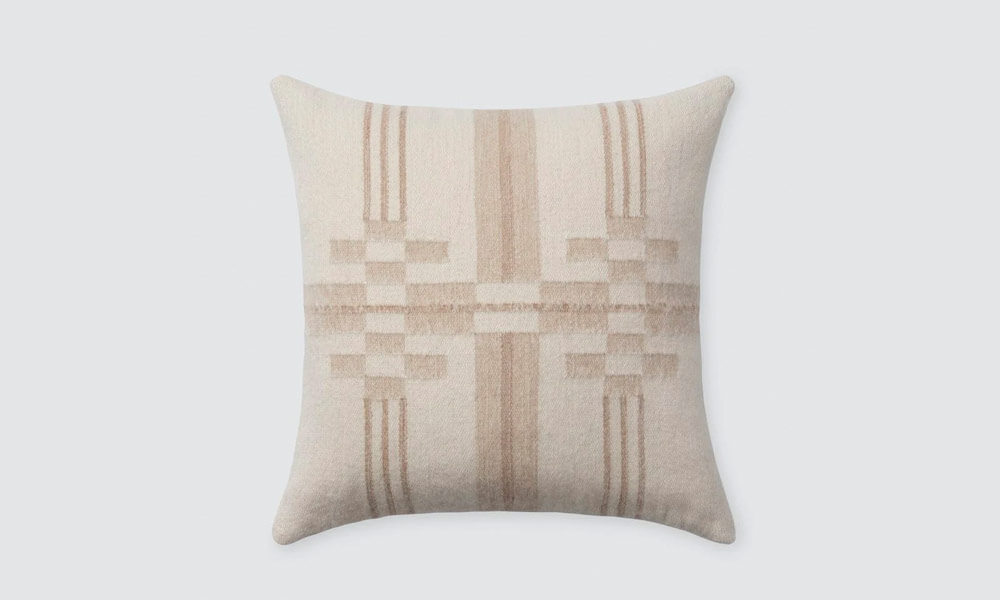 Beige Pillow with ethnic stripped designs