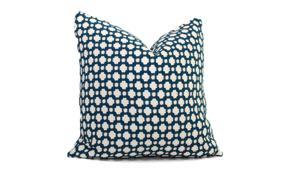 Blue and white patterned Throw Pillow