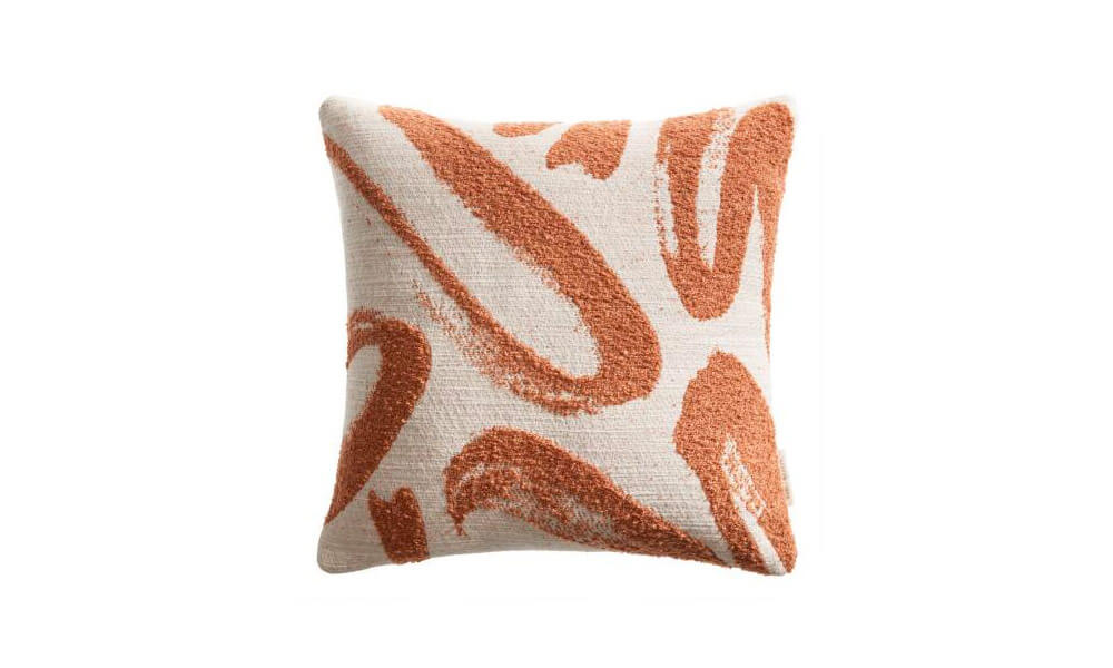 Rust And Ivory Abstract Brushstrokes Throw Pillow