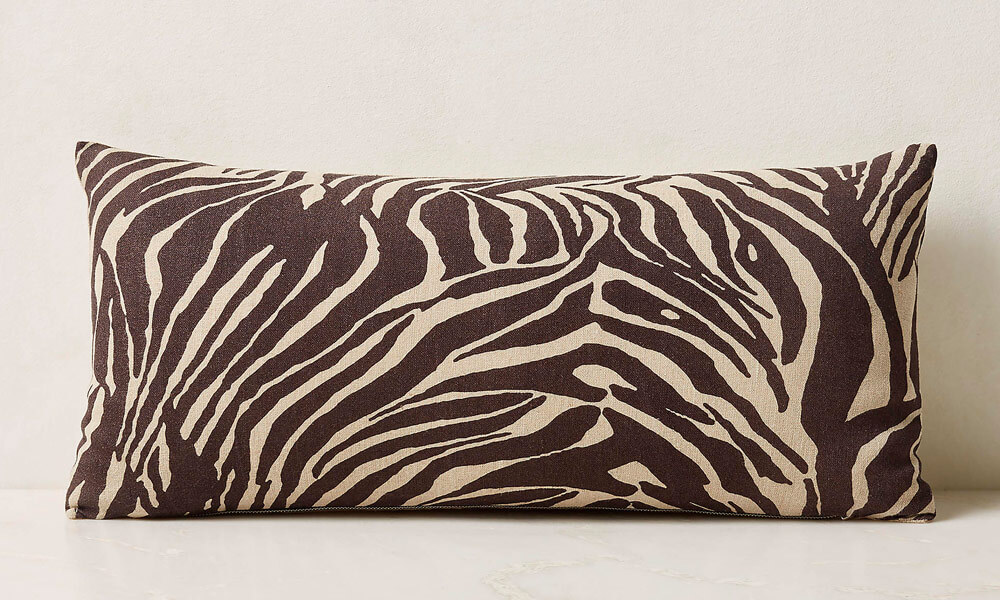 Zebra Print lumbar throw pillow