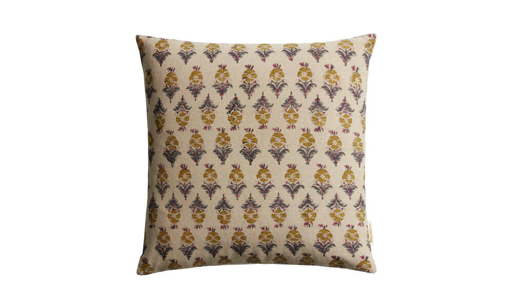 Floral Block Print Throw Pillow