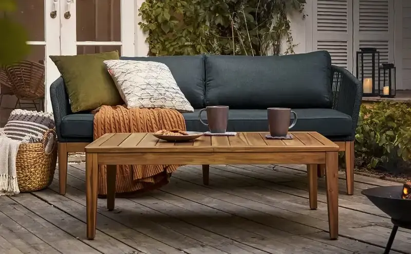 Outdoor Loveseat with 2 Lounge Chairs Set