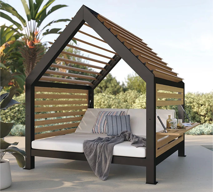 Dante Cushioned Double Daybed with Roof