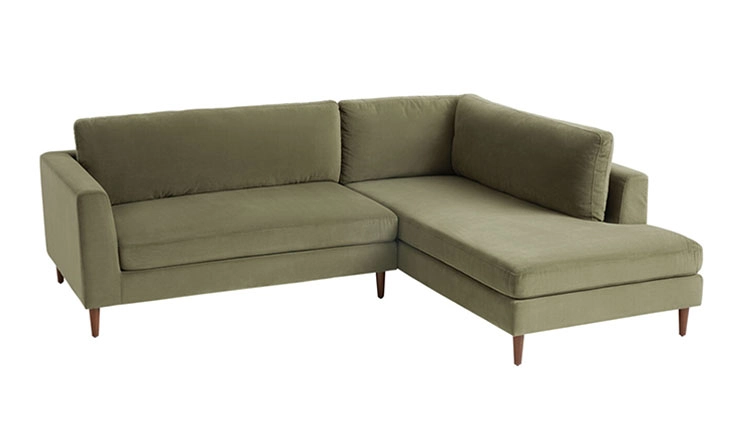 Camile Velvet Right Facing Sofa