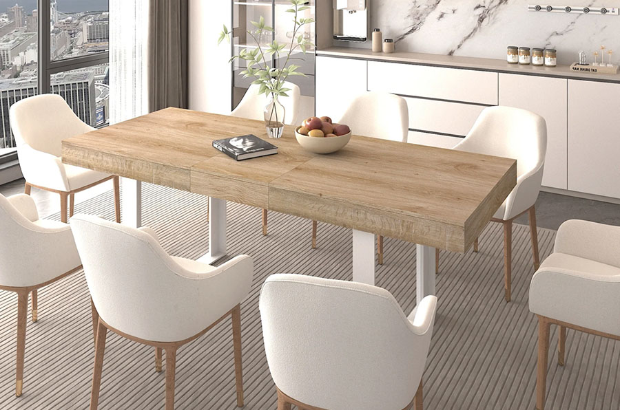 Long Large Expandable Dining Room Conference Table