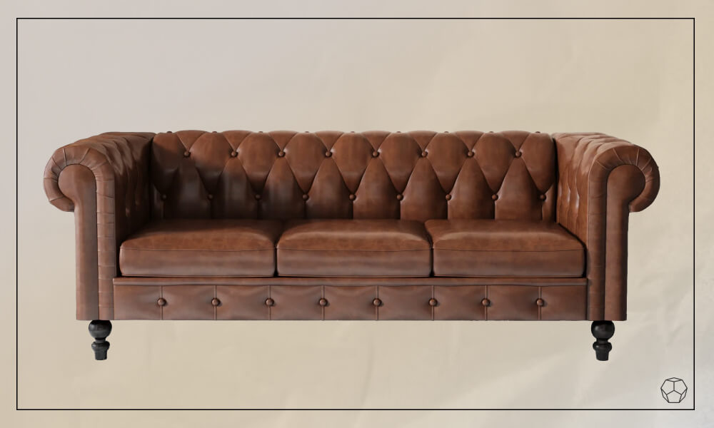 Rolled Arm Chesterfield Sofa