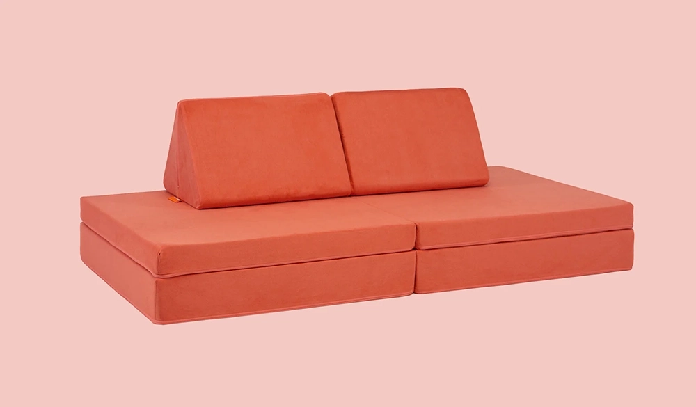 Pink kid play cushions with two triangle wedges