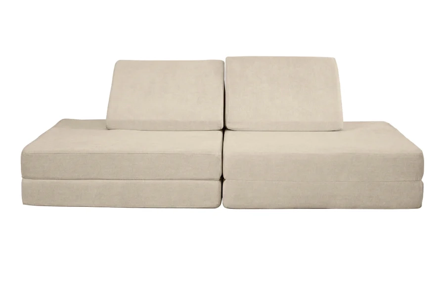 Beige kid play cushions with two triangle wedges