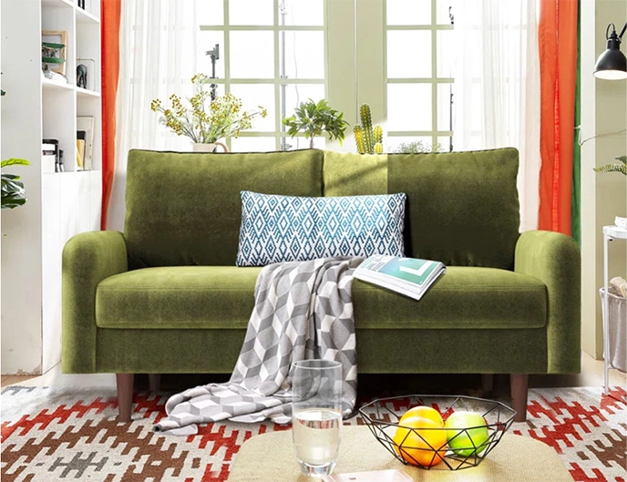 Hasaam 56.3" Wide Velvet Round Arms Small Apartment Loveseat