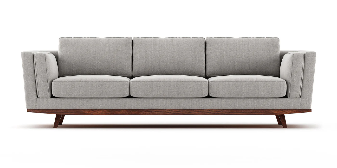 Solid Wood Gray sofa with Natural Latex