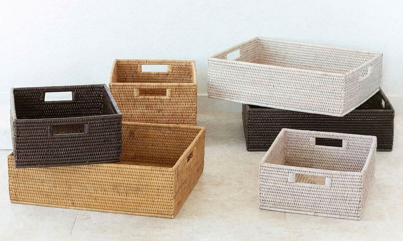 Tava Handwoven Rattan Storage Baskets