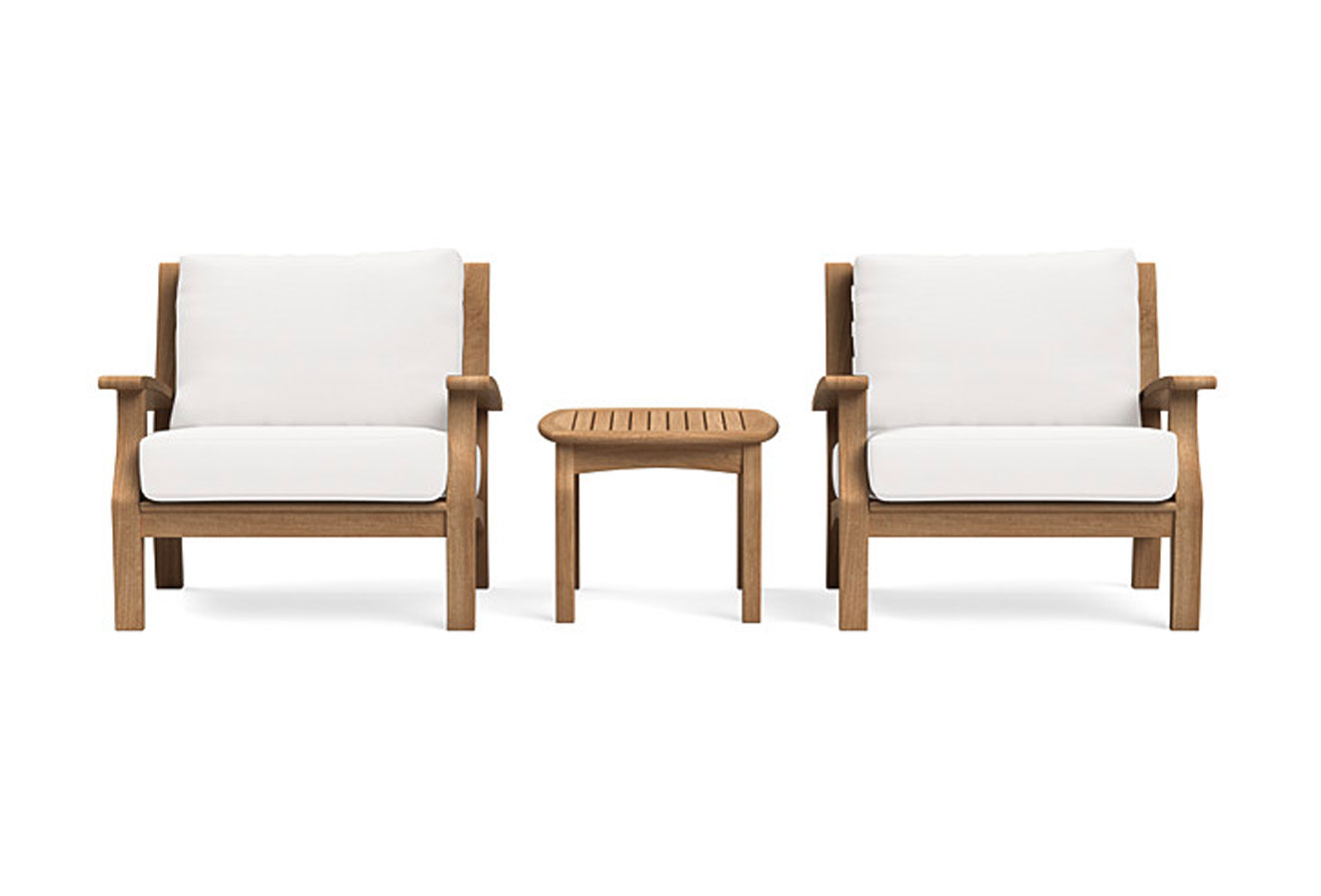 Wooden frame and white back and seau cushions Bistro Set 