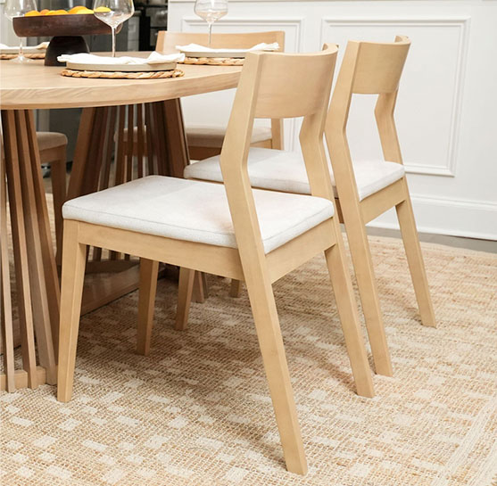 Solid Wood Upholstered Dining Chairs Set