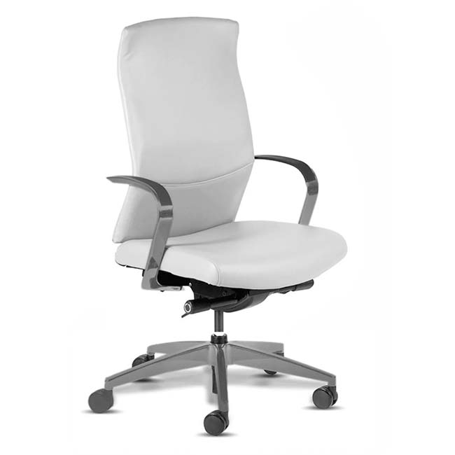 Comfortable Swivel White Desk Chair with Arms