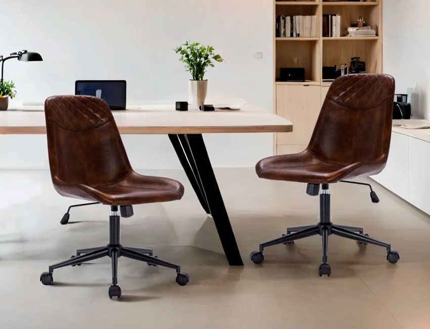 Mid Back Leather swivel office chair