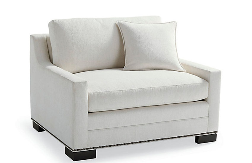 White Twin Sleeper Chair with Cushions