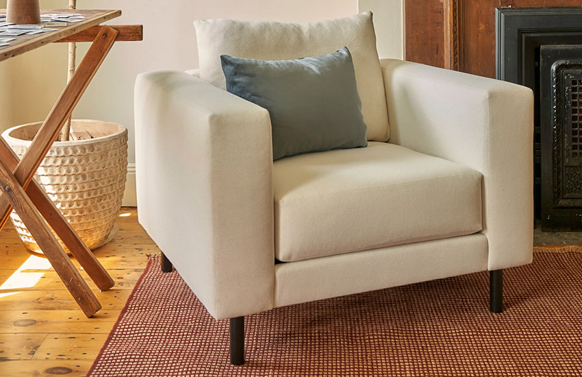 Club CHair With wooden leg and Pillow