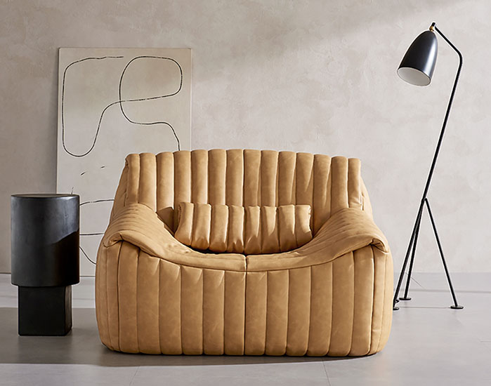 Vegan leather upholstered Lounge Chair