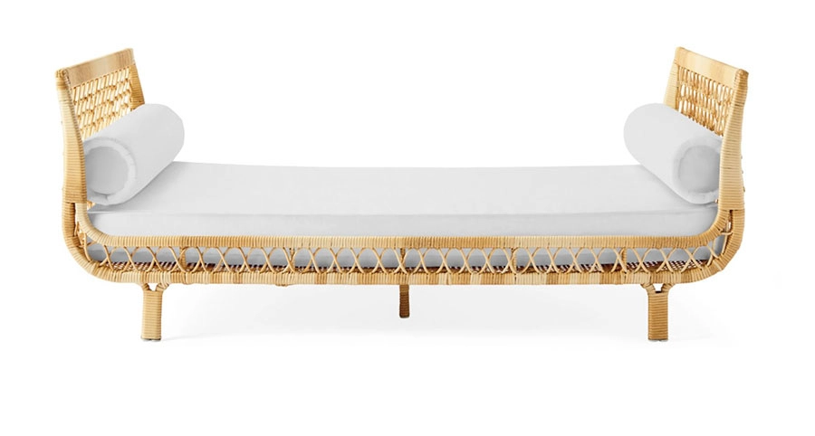 Capistrano Daybed in Perennials Basketweave White Fabric