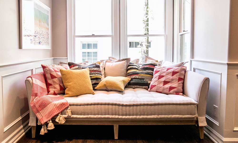 Daybed in a window
