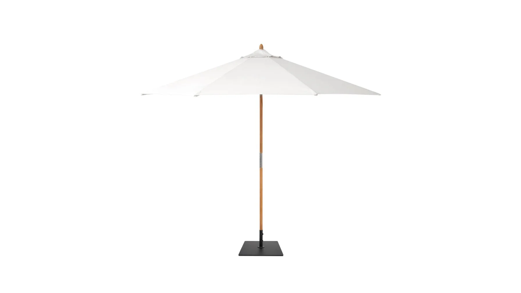 Wooden White Patio Umbrella with Base