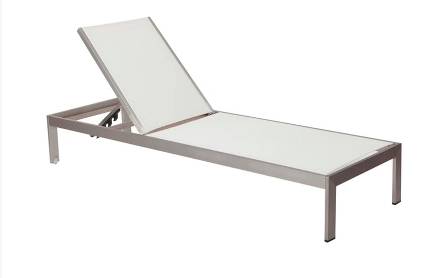 Gray Outdoor Powder Coated Aluminum Chaise Lounge