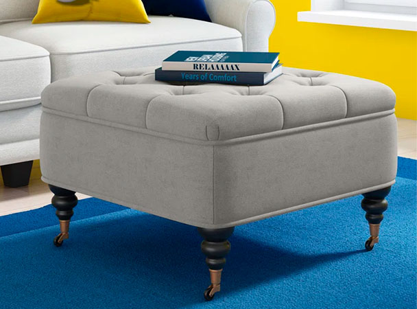 Rolling Ottoman with wheels